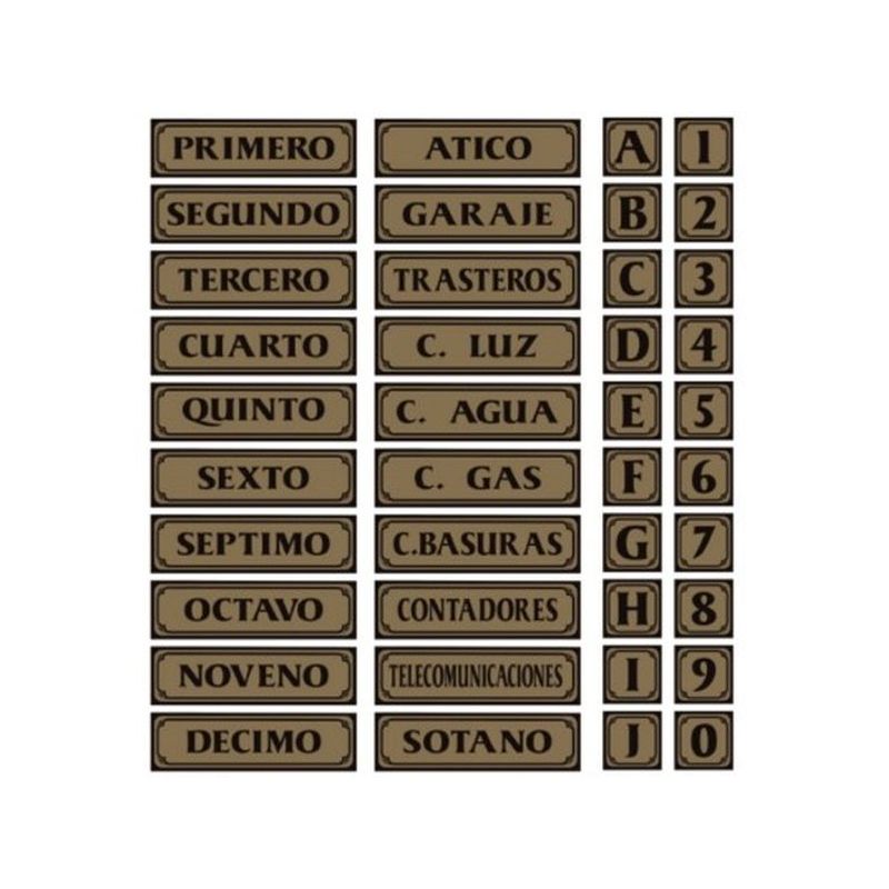 PLACA SEÑAL ADH 290X080MM PRIMERO ALU ORO SUPERL.