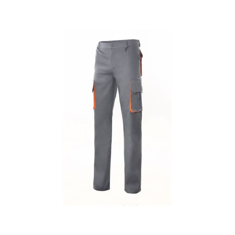 PANTALON TRABAJO T44 CON PINZA TERGAL GR/NAR MLTIBOL VELILLA