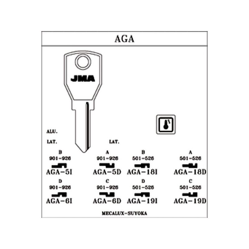 LLAVE CILINDRO EN BRUTO JMA AC AGA-19I