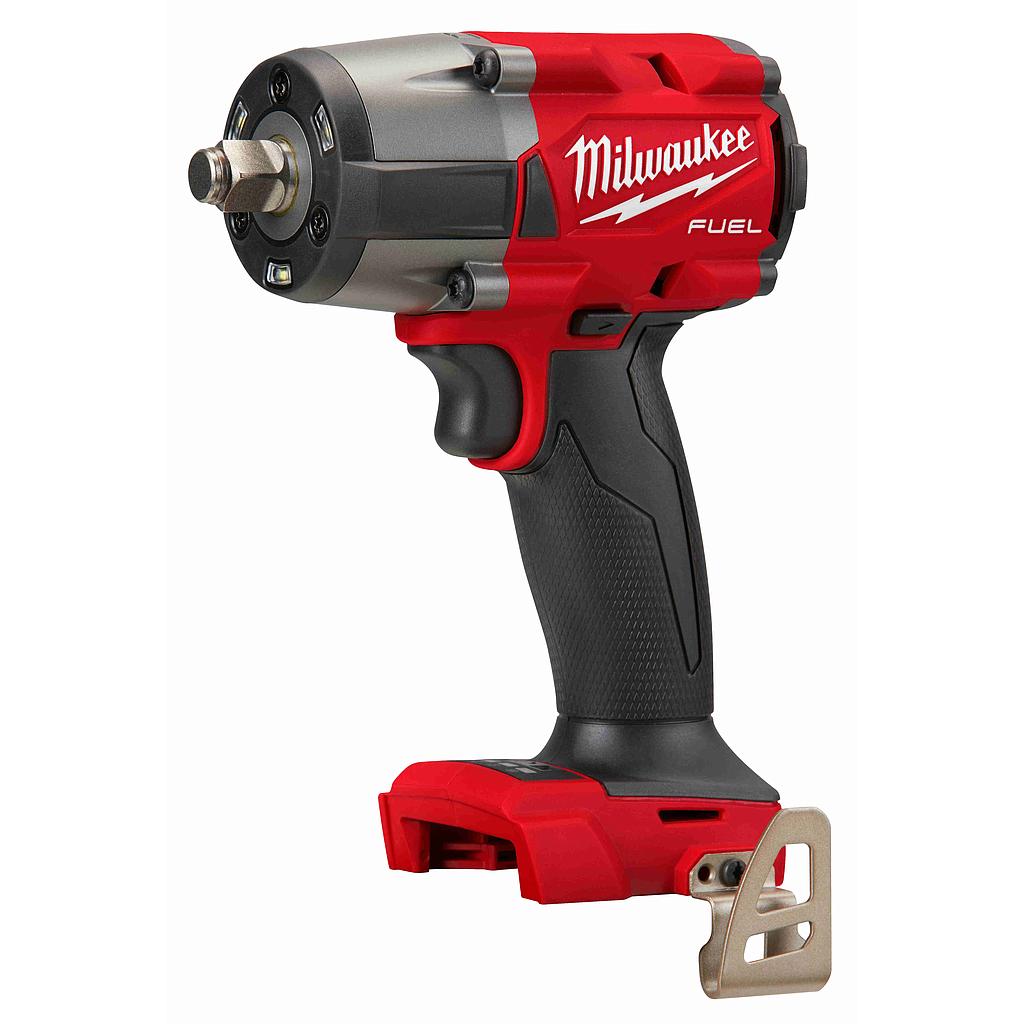 M18FMTIW2F12-0X Llave de impacto de par medio M18 FUEL™, recepción 1/2" con anillo de fricción, 4 modos, máximo par de desapriete 881Nm, máximo par de apriete 745Nm, ancho de la cabeza 68mm, longitud total 152mm, iluminación LED sin sombras. Se suministra en versión cero, sin baterías ni cargador, en HD-box