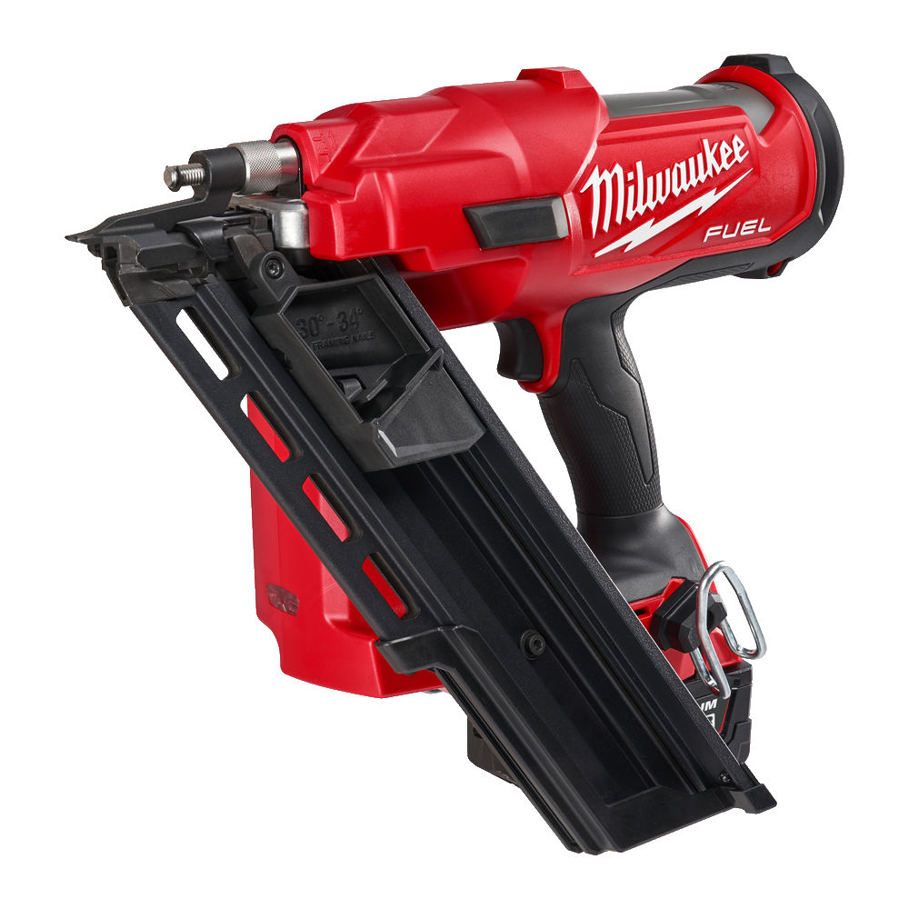 M18FFN-502C Clavadora de estructuras M18 FUEL™, cargador a 30°, diámetro clavo 2,9-3,32mm, longitud clavo 50-90mm. Se suministra con 2 baterías M18B5 y cargador rápido M12-18FC, en kitbox