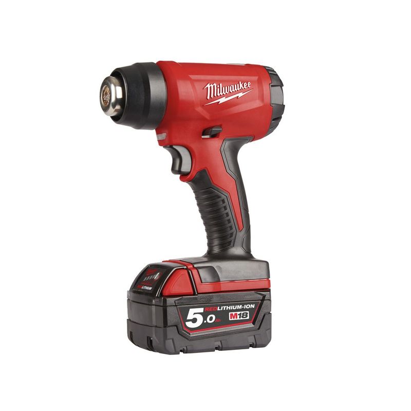 M18BHG-502C Pistola de calor M18™, 470°C, caudal de 170l/min. Incluye 2 boquillas. Se suministra con 2 baterías M18B5 y cargador M12-18C, en kitbox