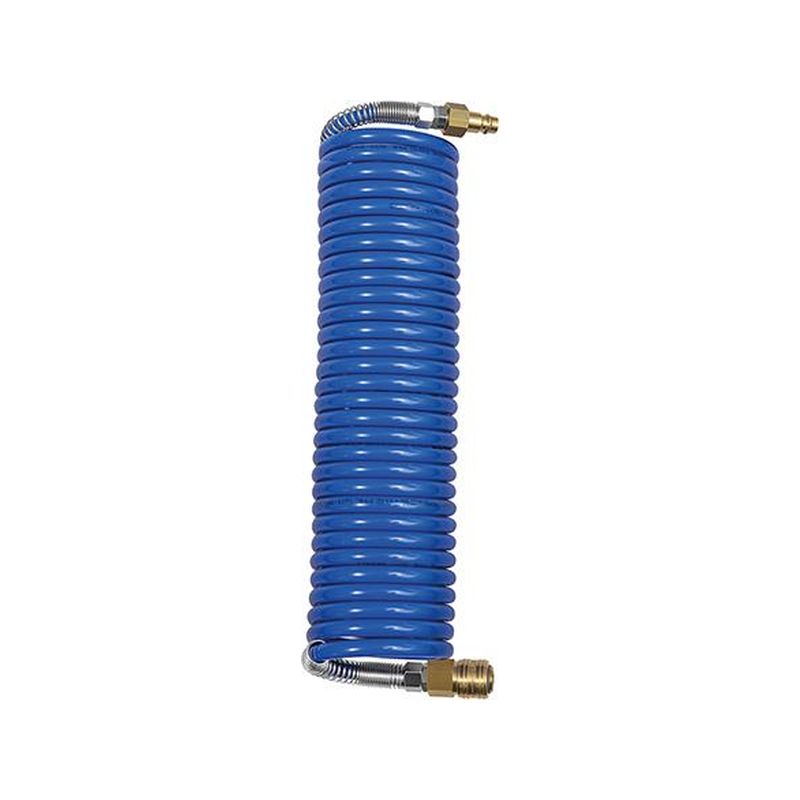 Manguera en espiral PA azul, con acoplamientoy conector AN7,212x9mm, 7,5m RIEGLER