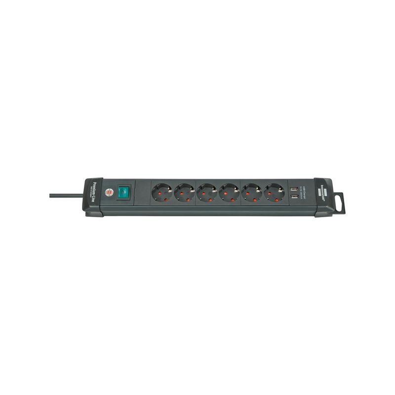 Regleta enchufes con USB Premium Line 6 ench.3m H05VV-F3G1,5Brennenstuhl