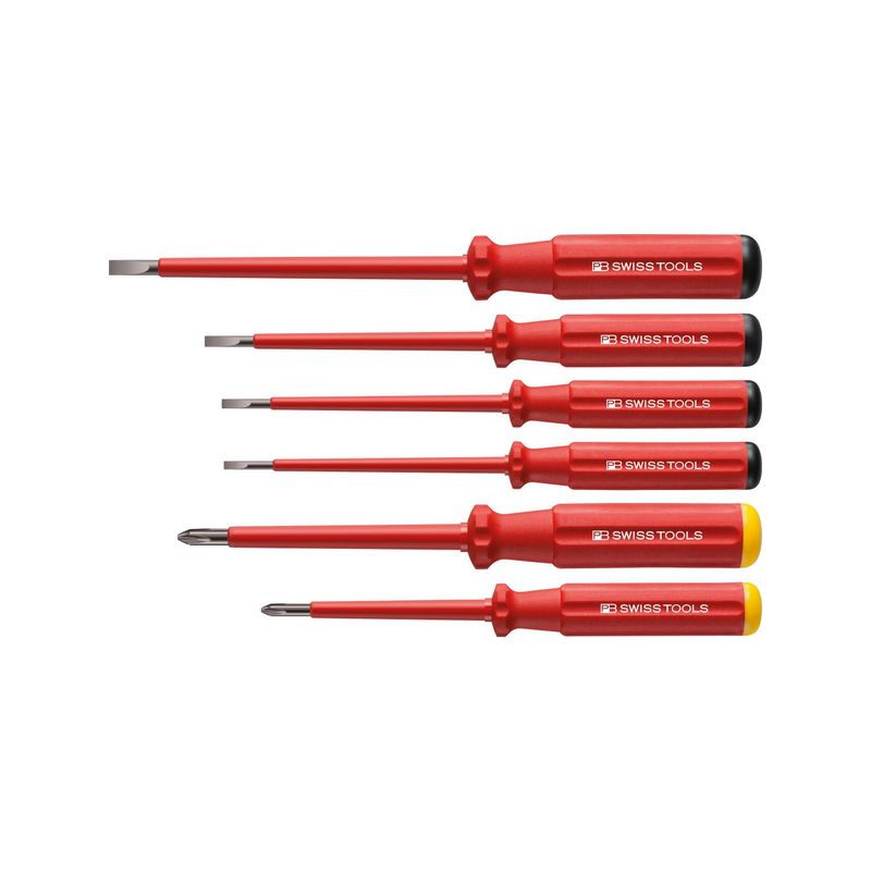 Jgo. destornilladores VDE6 piezas cabeza plana/PHen cartónClassic PB Swiss Tools