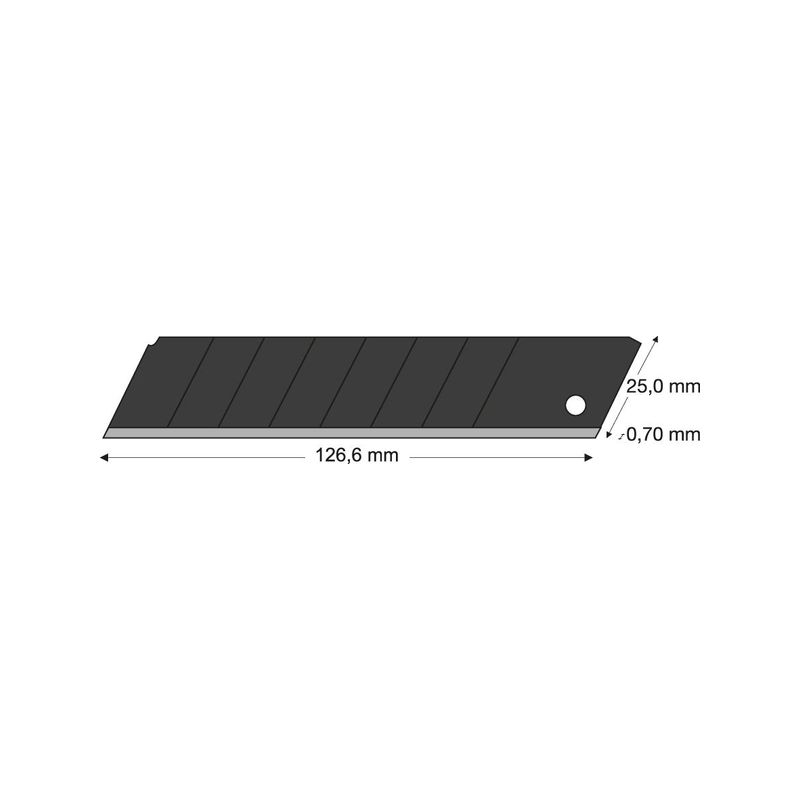 Hoja secc black 25mm Paquete con 10 unidadesLUTZ BLADES