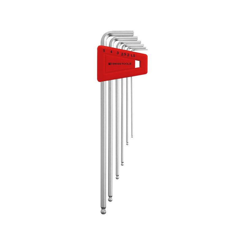 Juego llaves Allen en soporte plástico6 piezas, largo 1,5-5mmPta esfér PB Swiss Tools