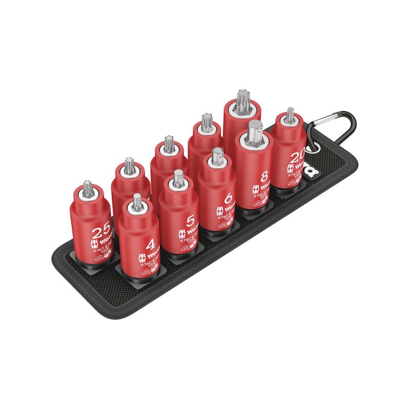 Surtido punta p/ destornillador VDE 3/8"T20-45 y hex hembra 4-8mmWera