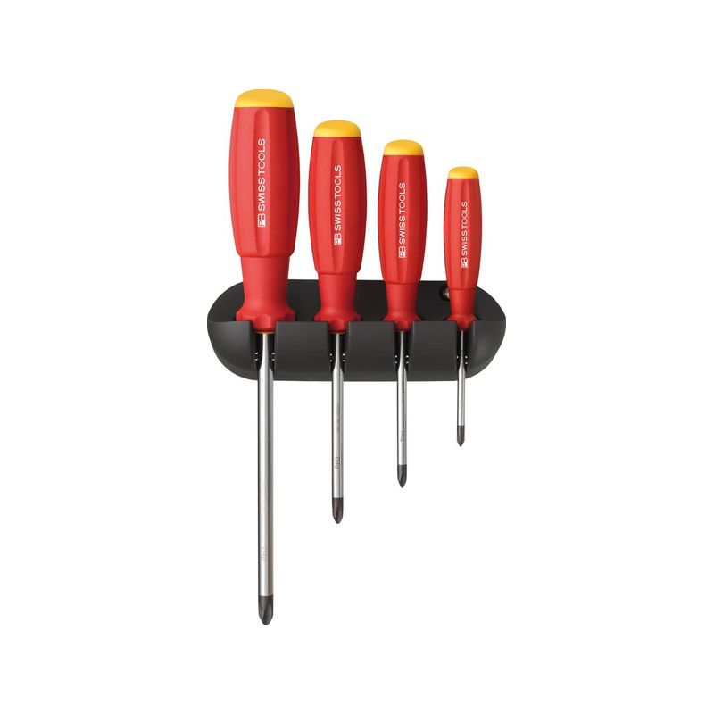Juego de destornilladores4 piezas PHen soporte muralSwissGrip PB Swiss Tools