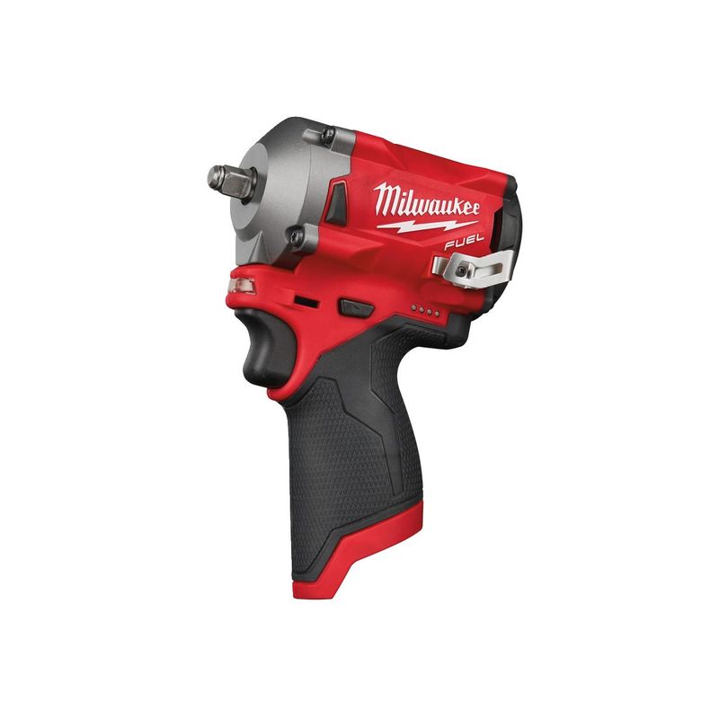 M12FIW38-0 Llave de impacto subcompacta M12 FUEL™, recepción 3/8" con anillo de fricción, 4 modos, máximo par de apriete 339Nm. Se suministra en versión cero, sin baterías ni cargador