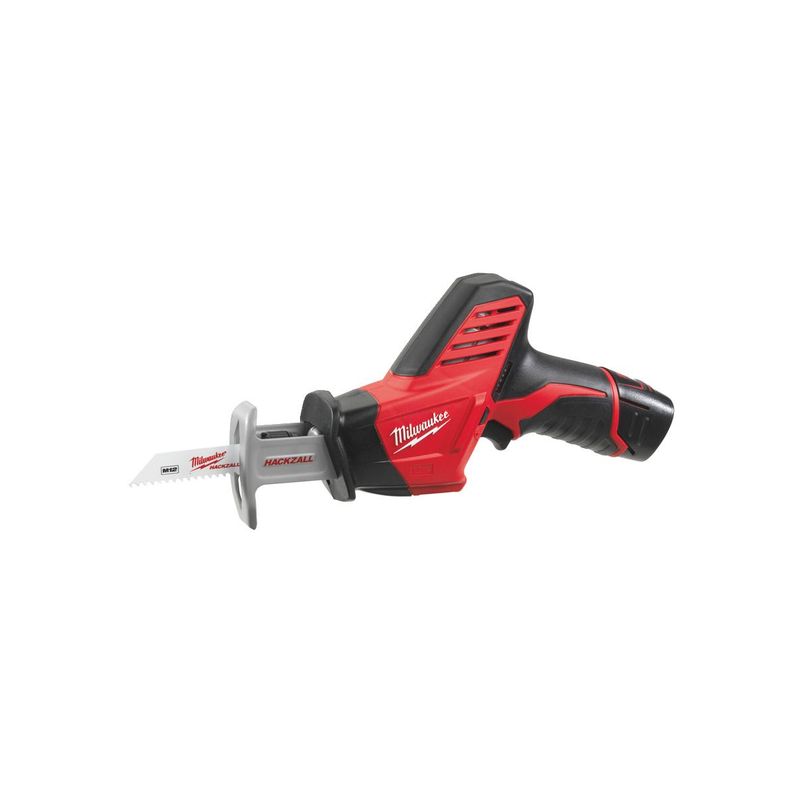 C12HZ-202C Sierra de sable subcompacta de una mano M12™ HACKZALL™, carrera 13mm, 0-3000cpm, FIXTEC™. Se suministra con 2 baterías M12B2 y cargador C12C, en kitbox