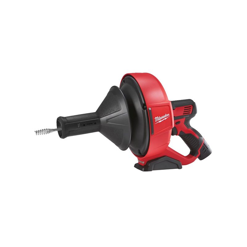 M12BDC6-202C Desatascadora M12™, alimentación automática, espiral de 6mm, longitud del cable 7,6m, máximo diámetro de tubería 50mm. Se suministra con 2 baterías M12B2 y cargador C12C, en cubo de transporte