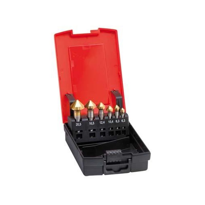 Juego de avellanadores   cónicos D335C TiN 6,3 -25,0 mm, 90 grados