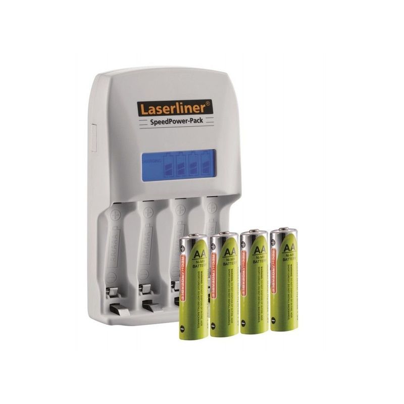 SpeedPowerPack: Cargador rápido con pilas recargables de alto rendimiento / tipo AA NiMH, 4 uds.