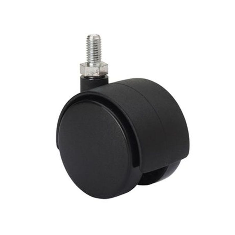 RUEDA DOBLE NEGRA Ø50 ESPIGA M