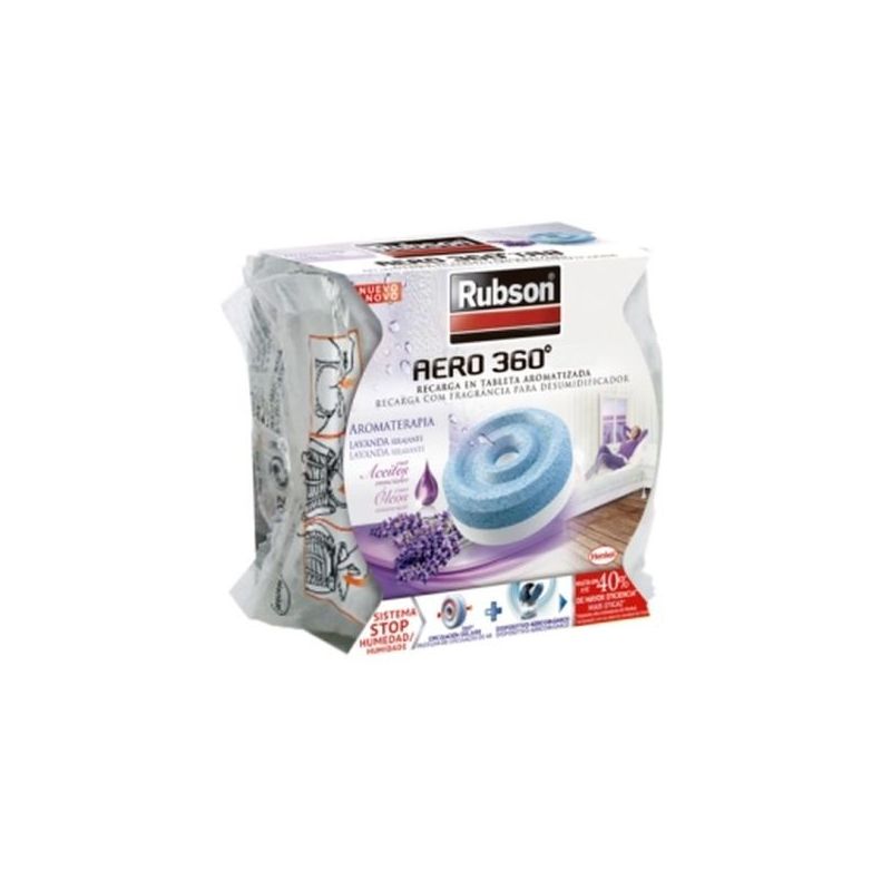 ABSORBE HUMEDAD MAL OLOR 450 GR AERO 360 LAVANDA REC RUBSON 