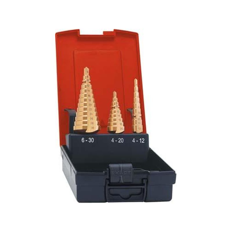 Juego de brocas          escalonadas universalesHSS TiN 4- 30 mm