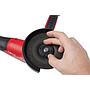 Amoladora angular M18 FUEL™, diámetro del disco 125mm, freno RAPIDSTOP™, velocidad variable de 5 posiciones, 3500-8500rpm, AVS, FIXTEC™, protección anti-kickback, interruptor de botón con bloqueo. Incluye guarda adicional para corte. Se suministra en versión cero, sin baterías ni cargador, en HD-box
